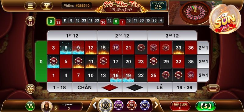 Cách chơi Roulette 3D tại Sunwin