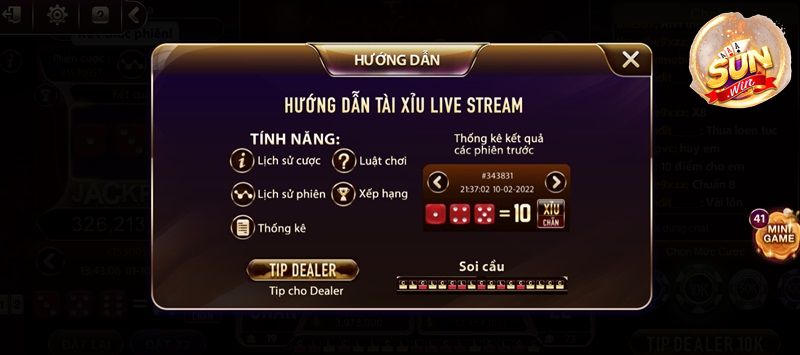 Luật chơi tài xỉu livestream đơn giản